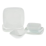 Corelle Square Pure White - Juego De Vajilla De 18 Piezas, S