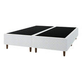 Base Cama Box Para Colchão Casal Queen 158x198cm Marina Branco Umaflex