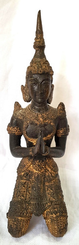 Diosa Bronce Manos Juntas 23 Cm Tailandia Buda Hindu B170