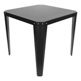 Mesa Chapa Metálica Tromen Runko Negro 76cm Patio Jardín