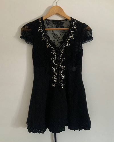 Divina Blusa Negra. Detalles En Encaje. Talle U #cri5