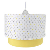 Lustre Pendente Luminária Moderna Amarelo Geométrico Bebê