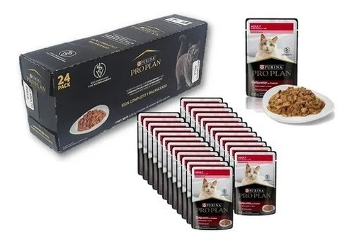 Pro Plan Alimento Húmedo Gato Adulto Salmon 24 Pouches 85 Gr