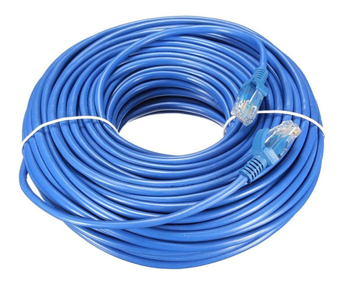 Cabo Rede Cat5e 30m Utp Internet Ethernet Rj45 Montado Azul