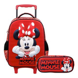 Mochila De Rodinha Grande Minnie 3d + Estojo - 11450 Xeryus