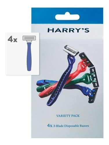 Harry's Rastrillo Hombre Desechable 4pc. 3hojas