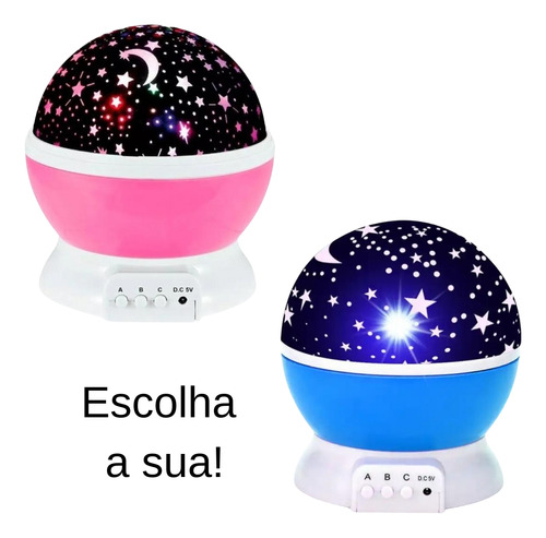 Kit 4 Luminária Projetor Estrela Lua Galáxia Quarto Infantil