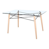 Mesa Comedor Eames Glass Coffee 120cm Vidrio Templado 