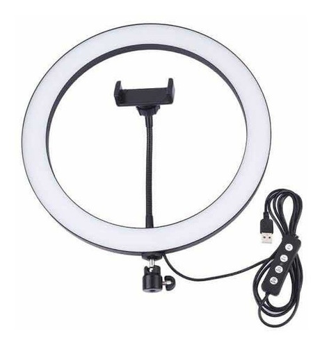 Aro De Luz Led 10 25cm C/base Para Celular+tripie Mesa Foto