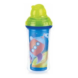 Vaso Térmico Clik-it Popote Nuby 9oz Planetas Color Azul