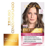 Tintura Cabello Excellence Creme Rubio Cenizo Profundo 7.11