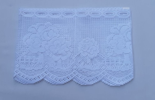 01 Cortina Crochet  Liecht 30 Cms Alto  Patos  Blanco X  Mts
