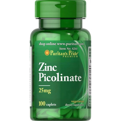 Puritans Pride Picolinato De Zinc 25 Mg Con 100 Pastillas Sabor S\u002Fn | Envío gratis