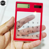 Mini Calculadora Transparente Ultradelgada Que Funciona Con