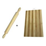 Set  Uslero Madera Amasar Pan + Tabla De Cocina