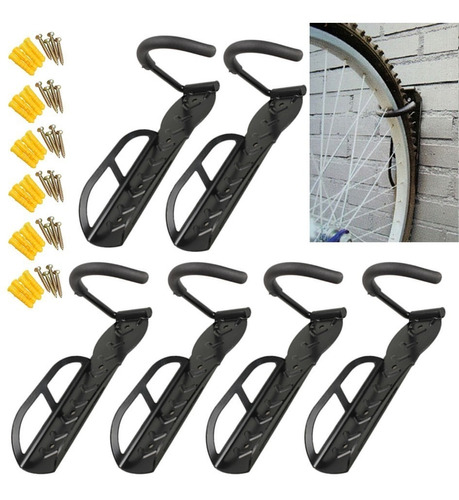 Soporte Gancho Pared Bicicleta 6und/ 30kg + Tornillos/chazos