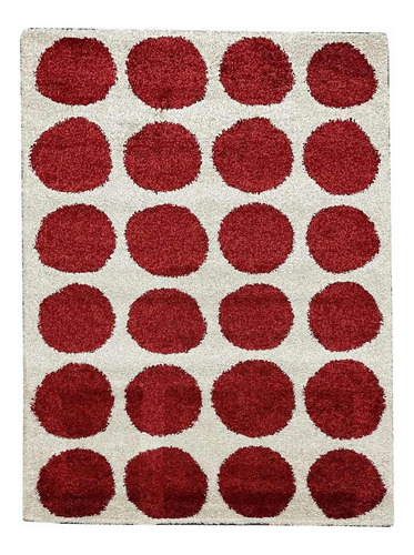 Alfombra Moderna Circulos Rojos 160x220cm Carpetshop