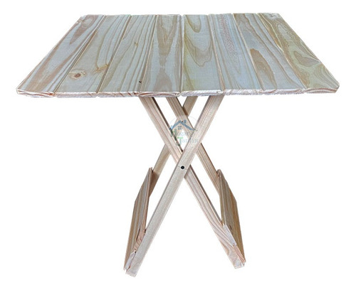 Mesa Plegable De Madera Rustico Pino 58x55x57cm