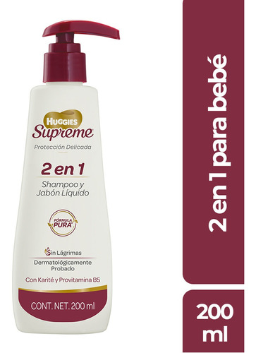 Shampoo Para Bebé Huggies Supreme Jabón Líquido 200ml