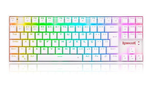 Teclado Redragon Kumara Pro Rgb Sem Fio Branco Switch Marrom