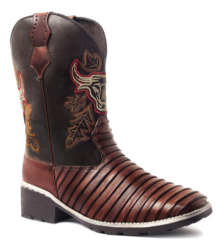 Bota Texana Country Masculina Couro Legítimo Cano Longo