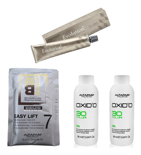 Kit Decolorante Alfaparf + Tintura Evolution + Oxidantes Cvl