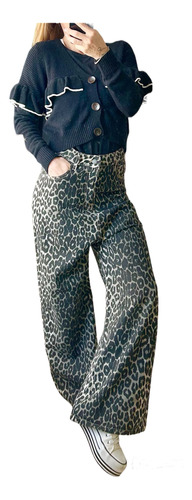 Pantalón Mujer Animal Print Palazzo W.leg 38-46 Filo Leggins