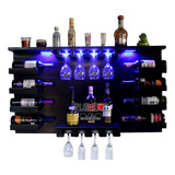 Cantina Moderna Repisa Flotante Bar Leds Porta Cava Vinos