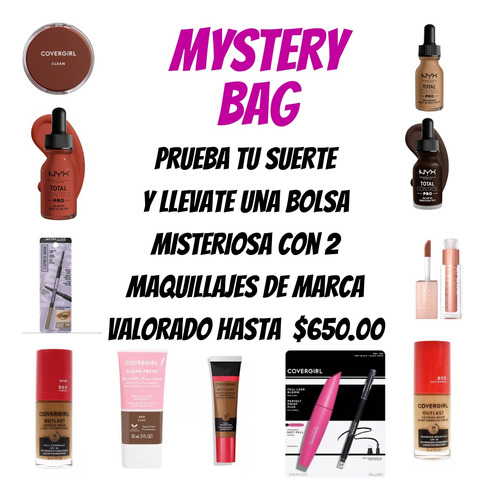 Bolsa Misteriosa De Maquillaje(total 2 Maquillajes Sorpresa)