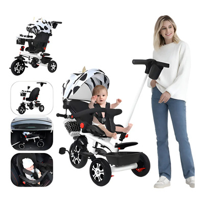 Carriola De Bebé Plegable Con Baston,rampa Triciclo 5 En 1 Color Blanco Lechoso | MercadoLibre