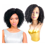 Peruca Front Lace Fibra Premium Modelo Stefani Cacheada Afro