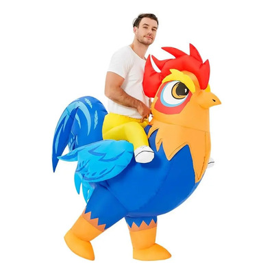 Disfraz De Pollo Jurosaica, Traje De Gallo Inflable Para Adu