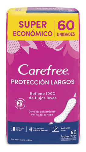 Protectores Diarios Largos Carefree Con Perfume X 60 U