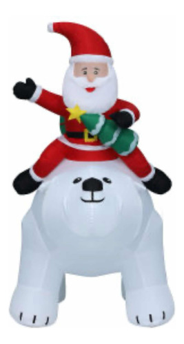 Inflable Gigante Oso Polar Santa Clauss Led Navidad
