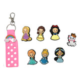 Charms Accesorios Dijes Para Crocs 7 Piezas + Llavero Rosa