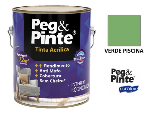 Tinta Acrilica Antimofo Para Parede Galão 3,6l Cores Eucatex