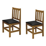 Kit 2 Cadeiras Madeira Maciça Para Sala De Jantar Estofadas