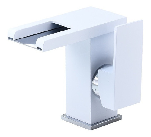 Llave Grifo Monomando Cascada Led Lavabo Blanco Gami