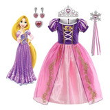 Disfraz De Princesa Rapunzel / Tangled Vestido, Niñas .