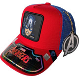 Gorra Capitan America Visera Curva Con Malla Marvel 01