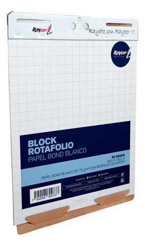 Block Cuadro Grande P/ Rotafolio Rayter 25 H 64x78 Cm 75gr