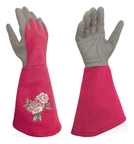 Guantes Intra-fit De Jardineria, Diseno De Rosas, Color Mora