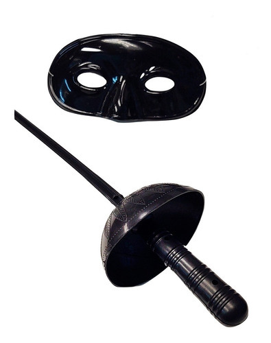 Juguete Espada Esgrima / El Zorro 61 Cm Con Antifaz Color Negro