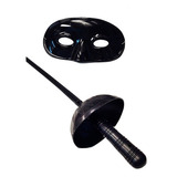 Juguete Espada Esgrima / El Zorro 61 Cm Con Antifaz Color Negro