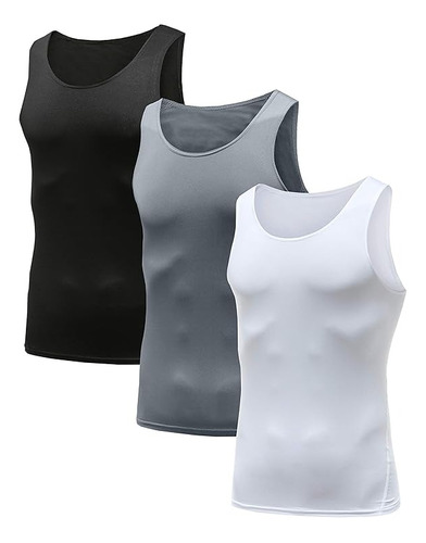 Pack 3 Camisetas Mangas Para Hombre, Gimnasio Entrenamiento