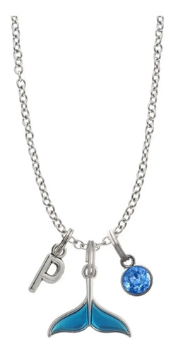 Collar Cola Ballena Animal Mar Océano Dije Letra Inicial