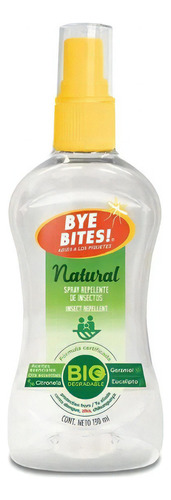 Bye Bites Repelente De Insectos Natural En Spray, Con Esencias De Citronela Y Geraniol, 130ml