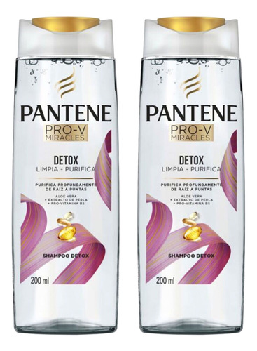 Pack Shampoo Pantene Pro-v Miracles Detox 200 Ml