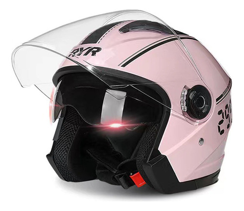 Casco De Moto Abatible Con Doble Mica,negro, Rosa, Gris