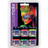 Tinta Líquida Fluorescente C/6 Cores Cítricas - Neon Facial